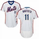 Men's Majestic New York Mets #11 Jose Bautista White Alternate Flex Base Authentic Collection MLB Jersey