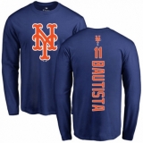 MLB Nike New York Mets #11 Jose Bautista Royal Blue Backer Long Sleeve T-Shirt