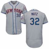 Men's Majestic New York Mets #32 Steven Matz Grey Road Flex Base Authentic Collection MLB Jersey
