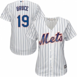 Women's Majestic New York Mets #19 Jay Bruce Authentic White Home Cool Base MLB Jersey