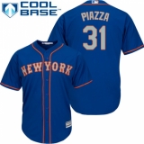 Youth Majestic New York Mets #31 Mike Piazza Replica Royal Blue Alternate Road Cool Base MLB Jersey