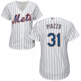 Women's Majestic New York Mets #31 Mike Piazza Replica White Home Cool Base MLB Jersey