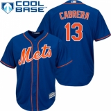 Youth Majestic New York Mets #13 Asdrubal Cabrera Replica Royal Blue Alternate Home Cool Base MLB Jersey
