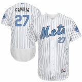 Men's Majestic New York Mets #27 Jeurys Familia Authentic White 2016 Father's Day Fashion Flex Base MLB Jersey