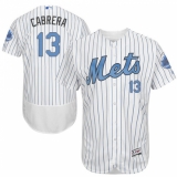 Men's Majestic New York Mets #13 Asdrubal Cabrera Authentic White 2016 Father's Day Fashion Flex Base MLB Jersey