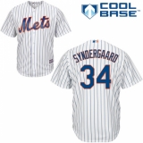 Youth Majestic New York Mets #34 Noah Syndergaard Authentic White Home Cool Base MLB Jersey