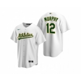 Men's Oakland Athletics #12 Sean Murphy White Cool Base Stitched Jersey