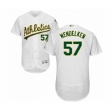 Men's Oakland Athletics #57 J.B. Wendelken White Home Flex Base Authentic Collection Baseball Player Jersey