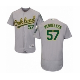 Men's Oakland Athletics #57 J.B. Wendelken Grey Road Flex Base Authentic Collection Baseball Player Jersey