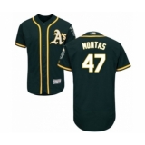 Men's Oakland Athletics #47 Frankie Montas Green Alternate Flex Base Authentic Collection Baseball Player Jersey