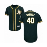 Men's Oakland Athletics #40 Chris Bassitt Green Alternate Flex Base Authentic Collection Baseball Player Jersey