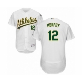 Men's Oakland Athletics #12 Sean Murphy White Home Flex Base Authentic Collection Baseball Player Jersey