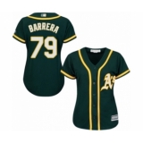 Women's Oakland Athletics #79 Luis Barrera Authentic Green Alternate 1 Cool Base Baseball Player Jersey