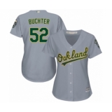 Women's Oakland Athletics #52 Ryan Buchter Authentic Grey Road Cool Base Baseball Player Jersey