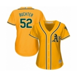 Women's Oakland Athletics #52 Ryan Buchter Authentic Gold Alternate 2 Cool Base Baseball Player Jersey