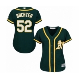 Women's Oakland Athletics #52 Ryan Buchter Authentic Green Alternate 1 Cool Base Baseball Player Jersey