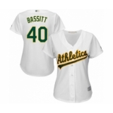 Women's Oakland Athletics #40 Chris Bassitt Authentic White Home Cool Base Baseball Player Jersey