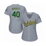 Women's Oakland Athletics #40 Chris Bassitt Authentic Grey Road Cool Base Baseball Player Jersey