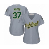 Women's Oakland Athletics #37 Jorge Mateo Authentic Grey Road Cool Base Baseball Player Jersey