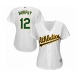 Women's Oakland Athletics #12 Sean Murphy Authentic White Home Cool Base Baseball Player Jersey