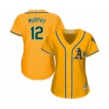 Women's Oakland Athletics #12 Sean Murphy Authentic Gold Alternate 2 Cool Base Baseball Player Jersey