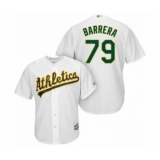 Youth Oakland Athletics #79 Luis Barrera Authentic White Home Cool Base Baseball Player Jersey