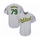 Youth Oakland Athletics #79 Luis Barrera Authentic Grey Road Cool Base Baseball Player Jersey