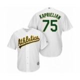 Youth Oakland Athletics #75 James Kaprielian Authentic White Home Cool Base Baseball Player Jersey