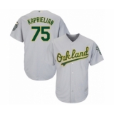 Youth Oakland Athletics #75 James Kaprielian Authentic Grey Road Cool Base Baseball Player Jersey