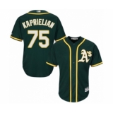 Youth Oakland Athletics #75 James Kaprielian Authentic Green Alternate 1 Cool Base Baseball Player Jersey