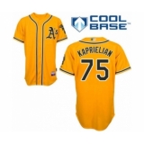 Youth Oakland Athletics #75 James Kaprielian Authentic Gold Alternate 2 Cool Base Baseball Player Jersey