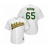 Youth Oakland Athletics #65 Seth Brown Authentic White Home Cool Base Baseball Player Jersey