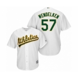 Youth Oakland Athletics #57 J.B. Wendelken Authentic White Home Cool Base Baseball Player Jersey