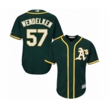 Youth Oakland Athletics #57 J.B. Wendelken Authentic Green Alternate 1 Cool Base Baseball Player Jersey