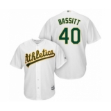 Youth Oakland Athletics #40 Chris Bassitt Authentic White Home Cool Base Baseball Player Jersey