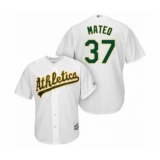 Youth Oakland Athletics #37 Jorge Mateo Authentic White Home Cool Base Baseball Player Jersey