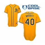 Youth Oakland Athletics #40 Chris Bassitt Authentic Gold Alternate 2 Cool Base Baseball Player Jersey