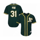 Youth Oakland Athletics #31 A.J. Puk Authentic Green Alternate 1 Cool Base Baseball Player Jersey