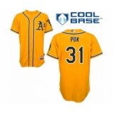 Youth Oakland Athletics #31 A.J. Puk Authentic Gold Alternate 2 Cool Base Baseball Player Jersey