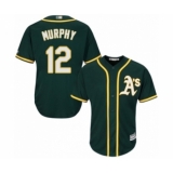 Youth Oakland Athletics #12 Sean Murphy Authentic Green Alternate 1 Cool Base Baseball Player Jersey