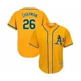 Men's Oakland Athletics #26 Matt Chapman Replica Gold Alternate 2 Cool Base Baseball Jersey