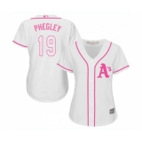 Women's Oakland Athletics #19 Josh Phegley Replica White Fashion Cool Base Baseball Jersey