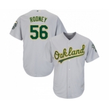 Youth Oakland Athletics #56 Fernando Rodney Replica Grey Road Cool Base Baseball Jersey