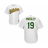 Youth Oakland Athletics #19 Josh Phegley Replica White Home Cool Base Baseball Jersey