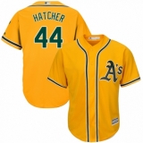 Men's Majestic Oakland Athletics #44 Chris Hatcher Replica Gold Alternate 2 Cool Base MLB Jersey