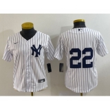 Women's New York Yankees #22 Jacoby Ellsbury White Stitched Cool Base Nike Jersey