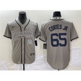 Men's New York Yankees #65 Nestor Cortes Jr. Gray Cool Base Stitched Baseball Jersey