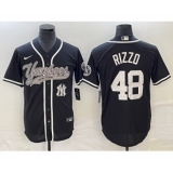 Men's New York Yankees #48 Anthony Rizzo Black Cool Base Stitched Baseball Jersey