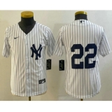 Youth New York Yankees #22 Jacoby Ellsbury White Jersey