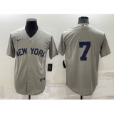 Men's New York Yankees #7 Mickey Mantle 2021 Grey Field of Dreams Cool Base Stitched Baseball Jersey